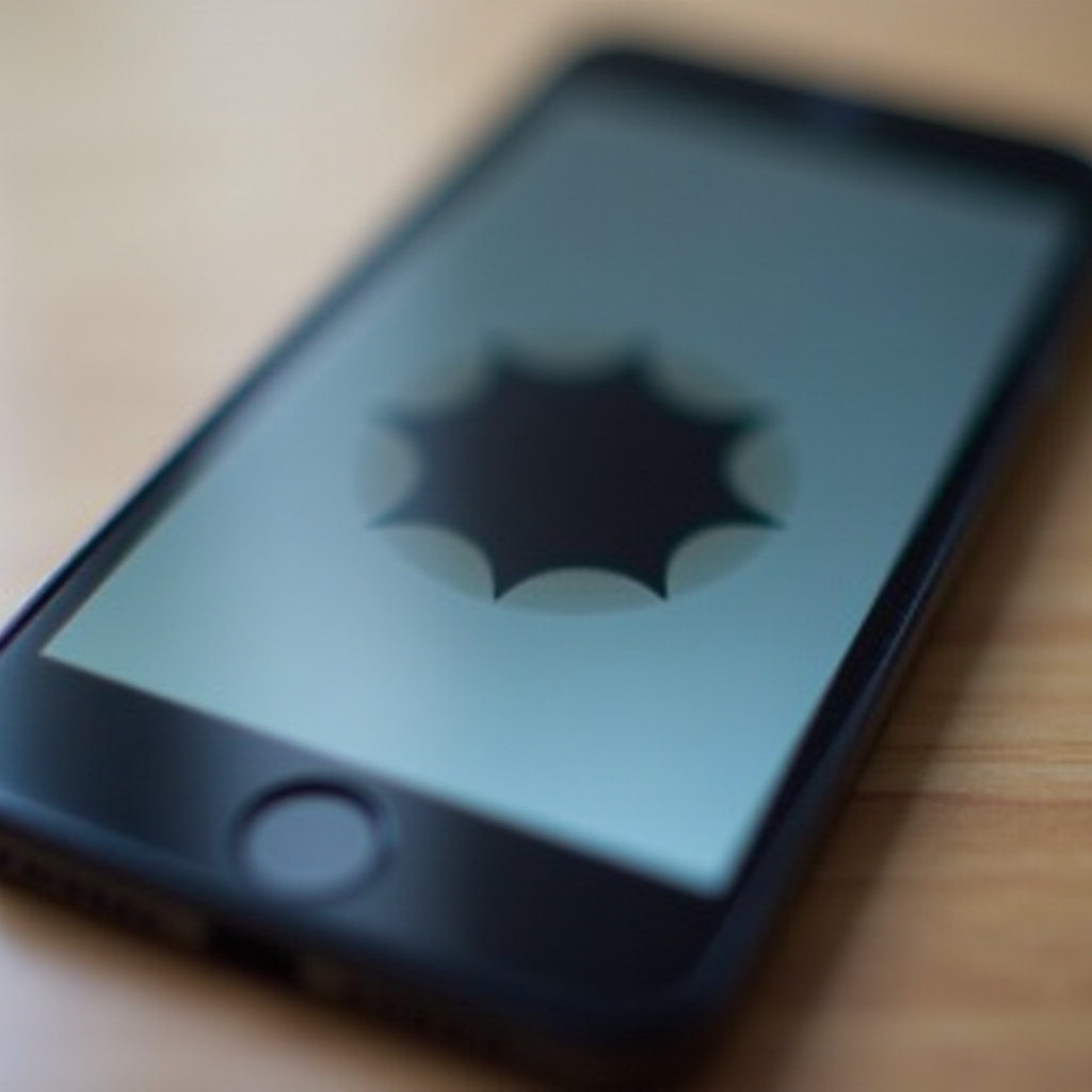 parche negro en la pantalla del iPhone