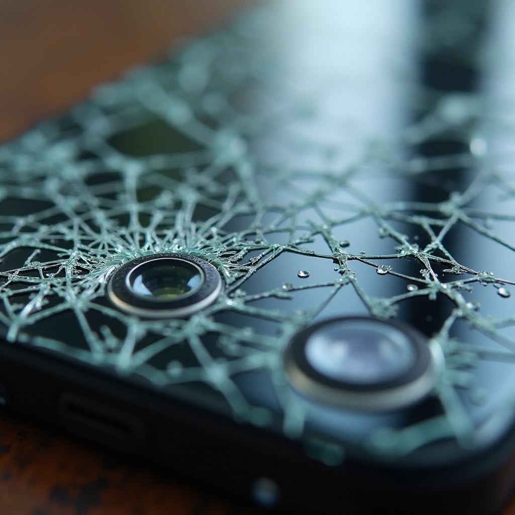 زجاج كاميرا آيفون متشقق