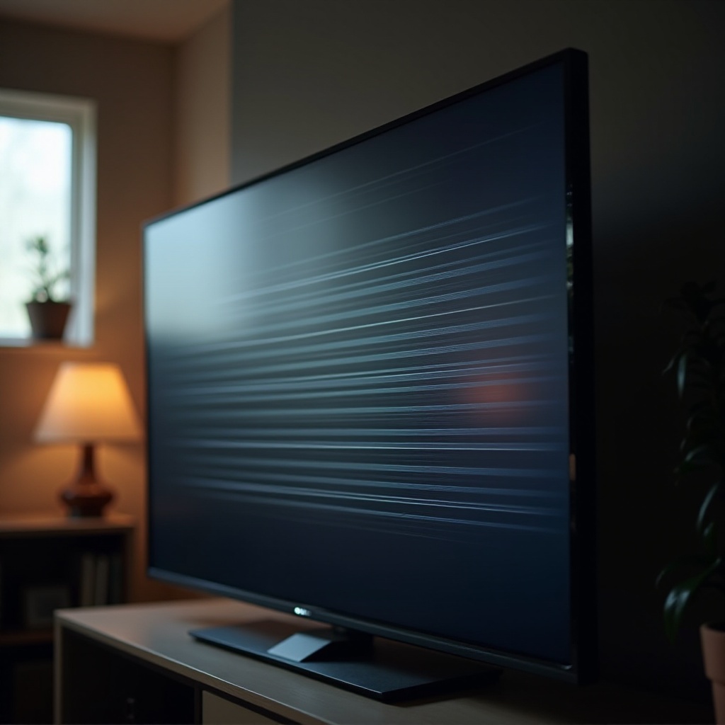 خطوط بيضاء على شاشة التلفاز