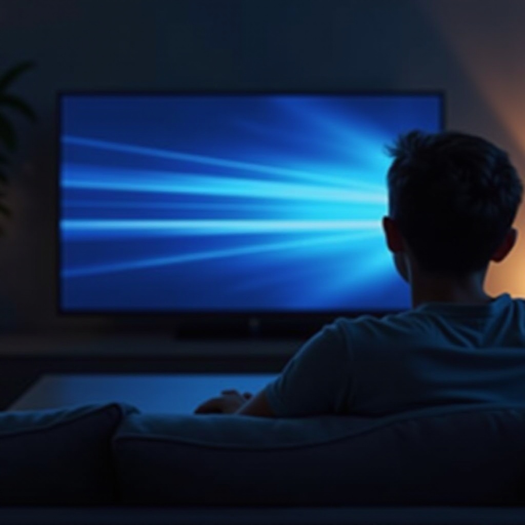 خطوط زرقاء على التلفاز