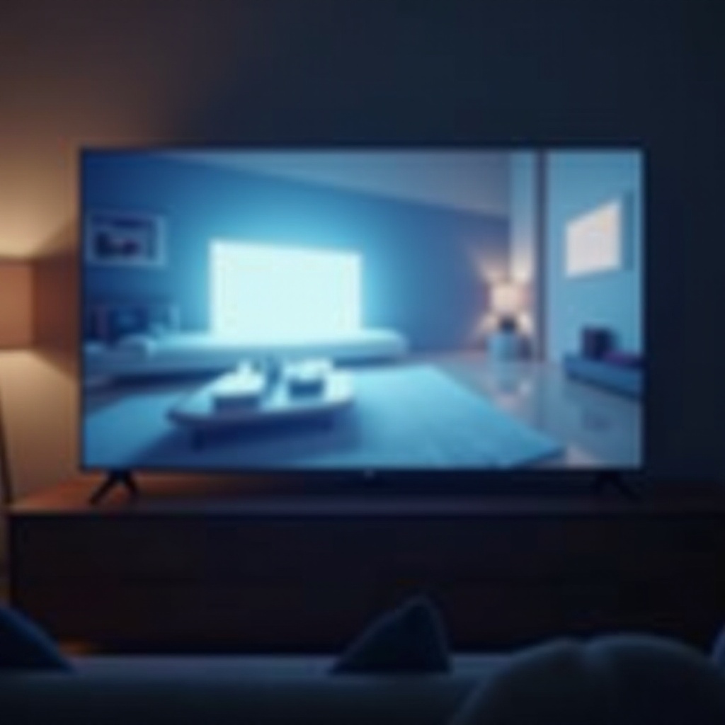 تلفاز تي سي إل روكو ضوء أبيض يومض