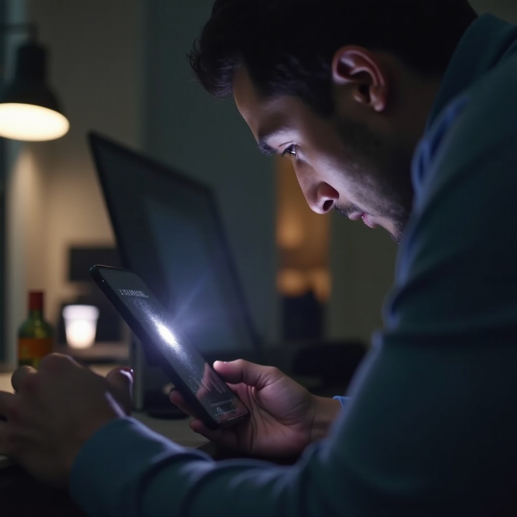 بقعة ضوء على شاشة الايفون