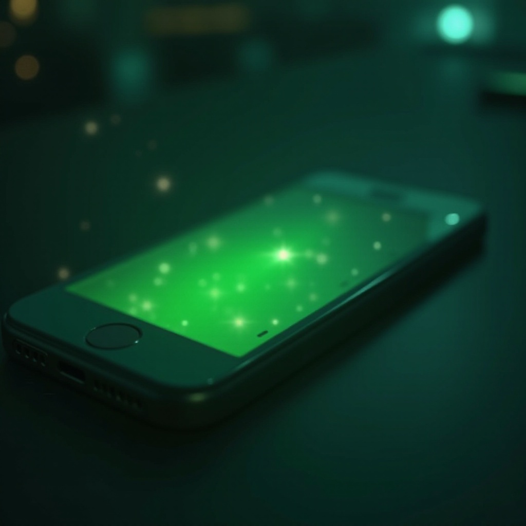 blikání zelené obrazovky iPhonu