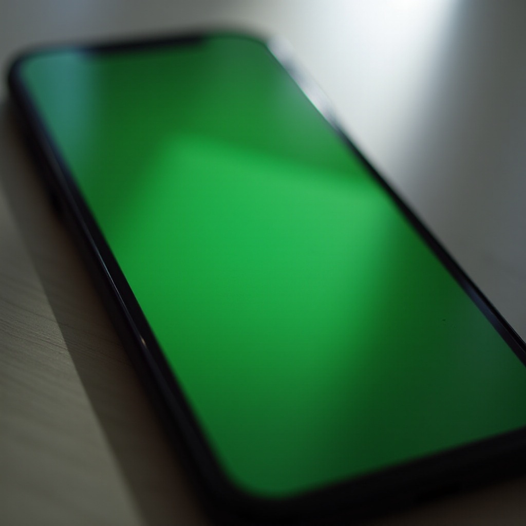 pantalla verde del iPhone parpadeante