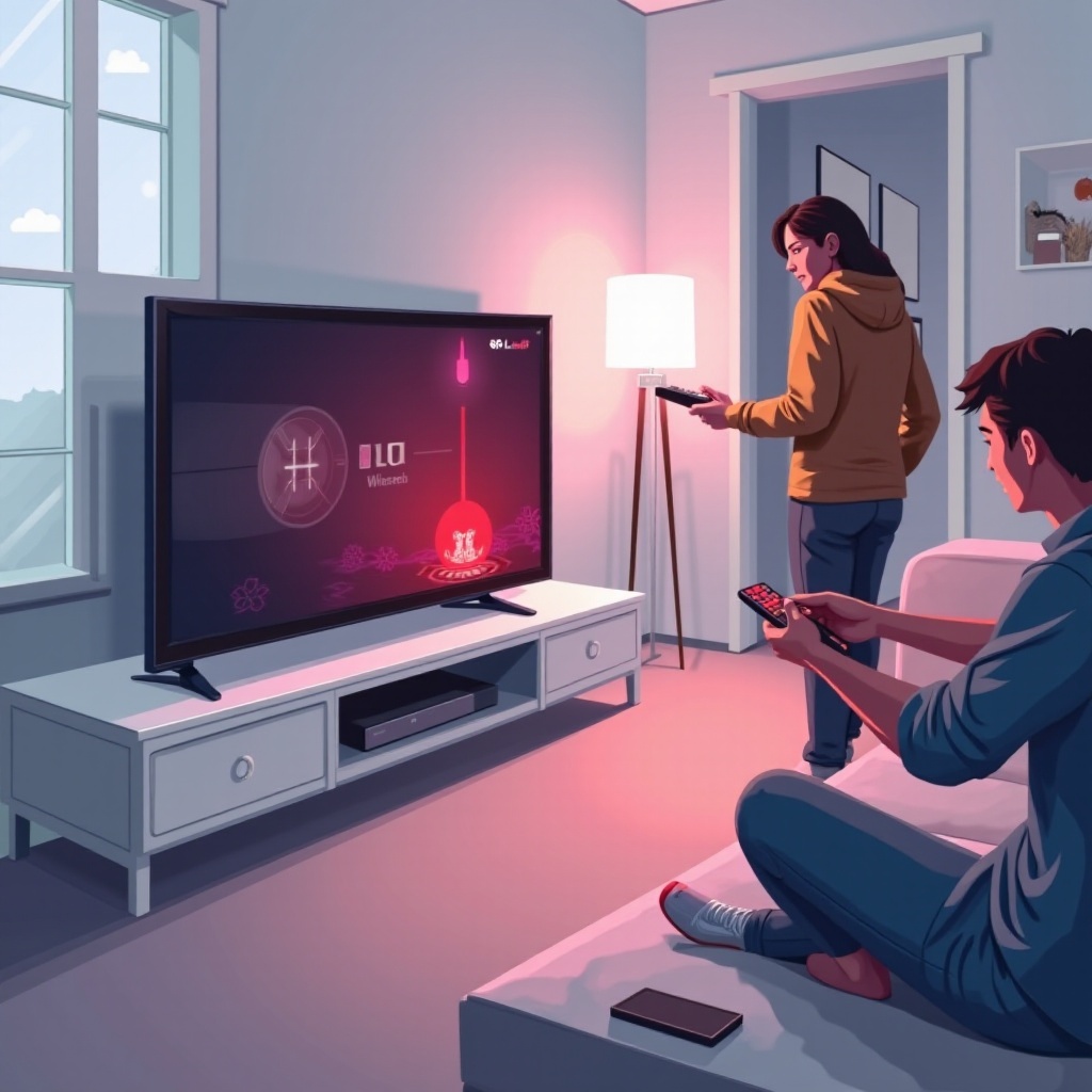 luz roja en televisión lg