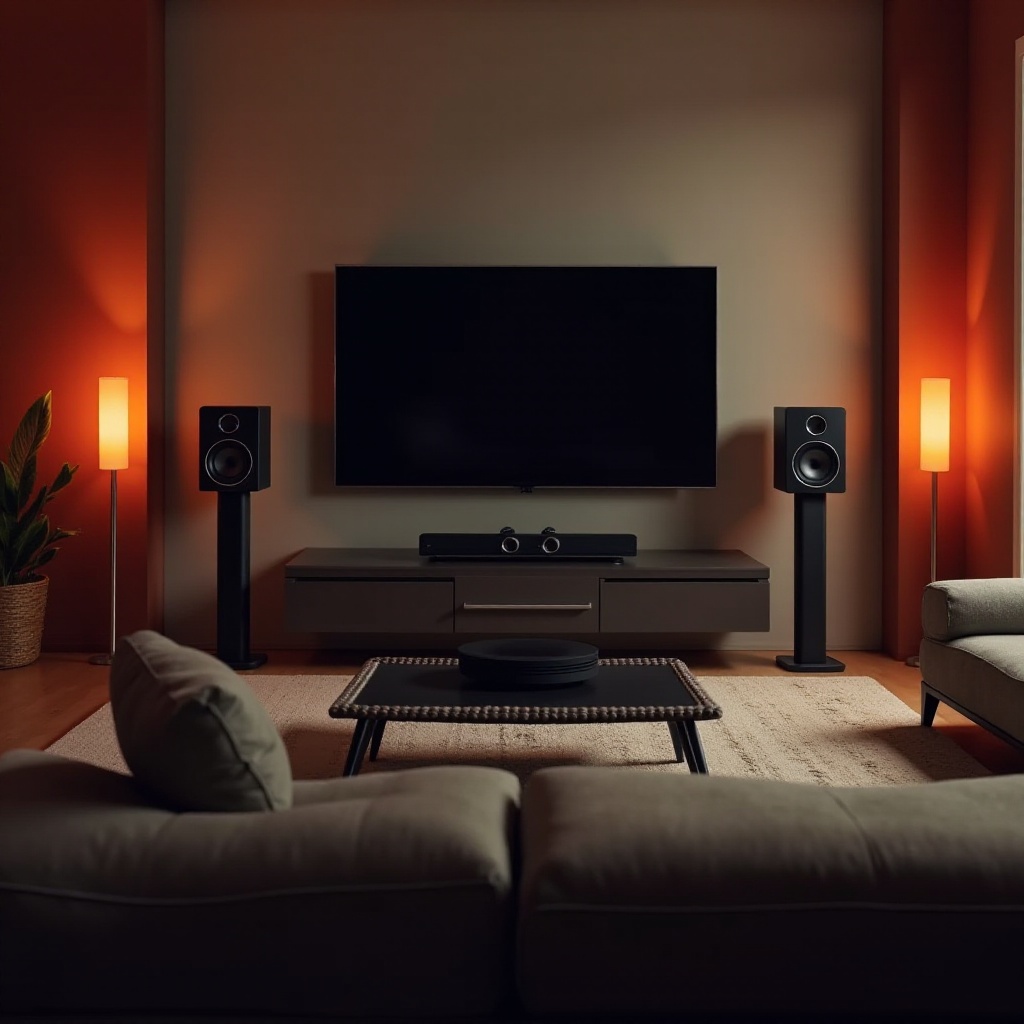 configuración de sonido envolvente para sala de estar