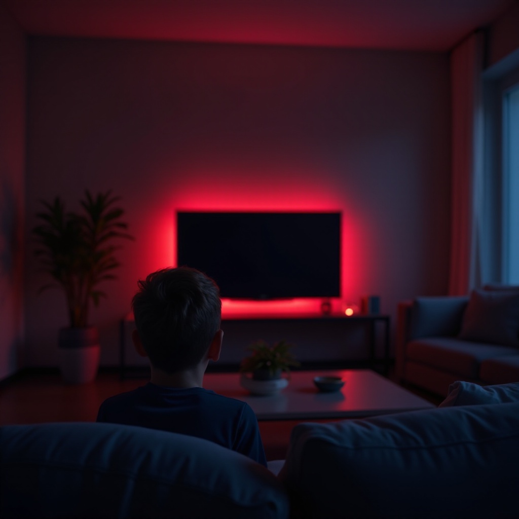 ضوء أحمر على تلفاز إل جي