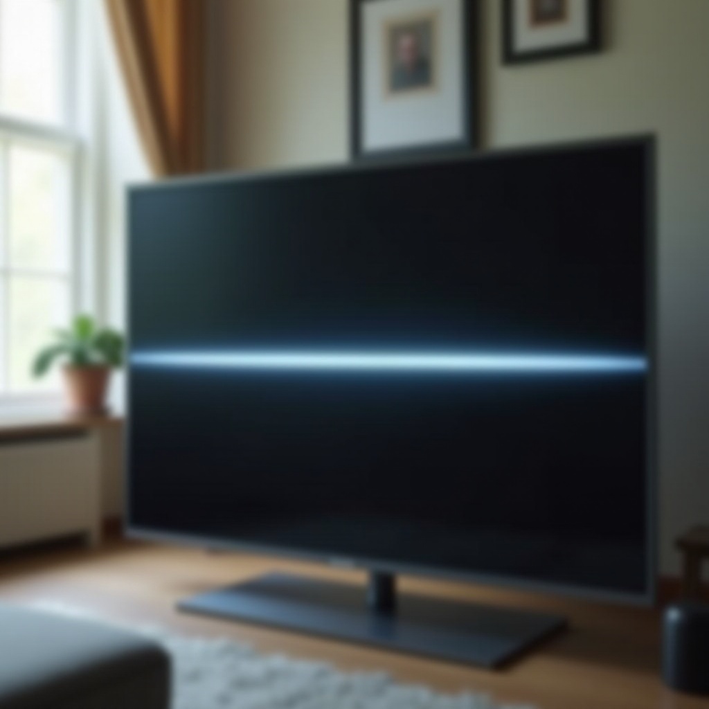 puting linya sa screen ng telebisyon